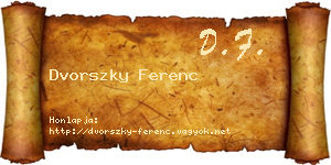 Dvorszky Ferenc névjegykártya